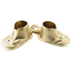 14 Karat Yellow Gold Baby Shoes Charm