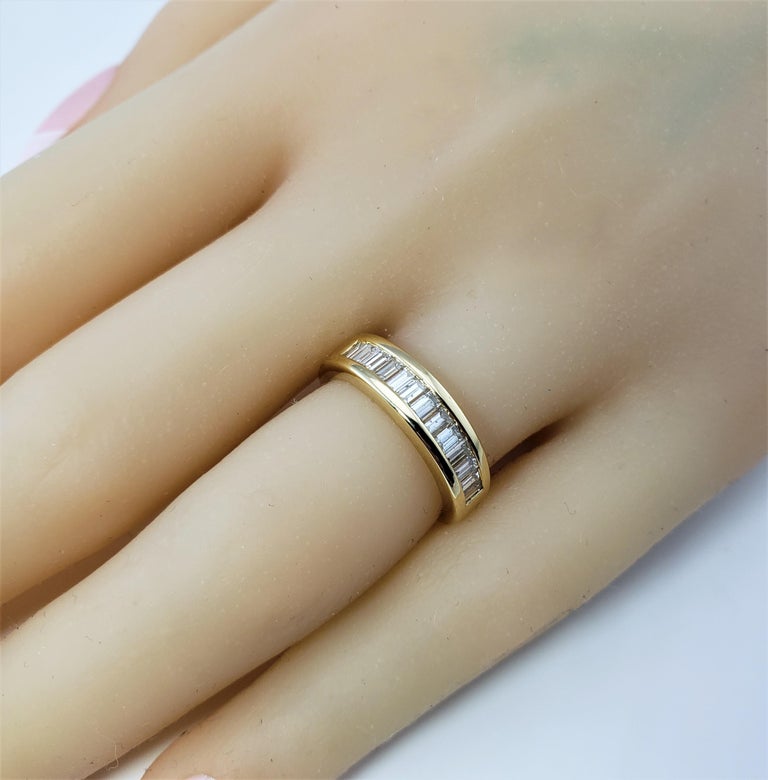 14 Karat Yellow Gold Baguette Diamond Wedding Band Ring 2