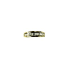 14 Karat Yellow Gold Baguette Diamond Wedding Band Size 7.25 #19239