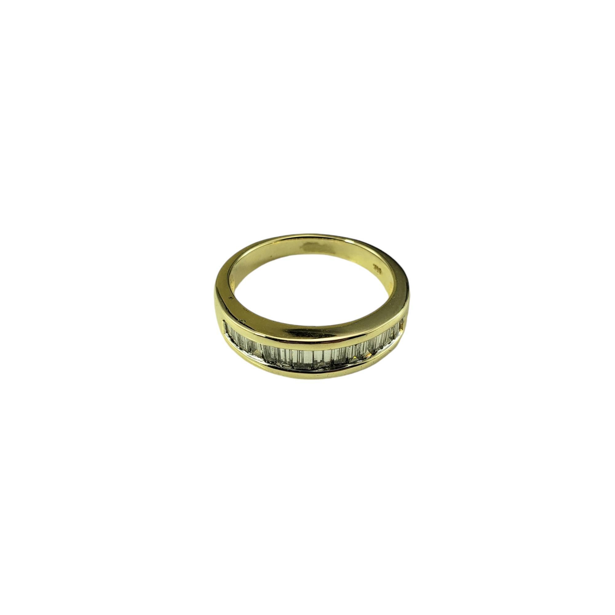 Baguette Cut 14 Karat Yellow Gold Baguette Diamond Wedding Band Size 7.25 #19239 For Sale