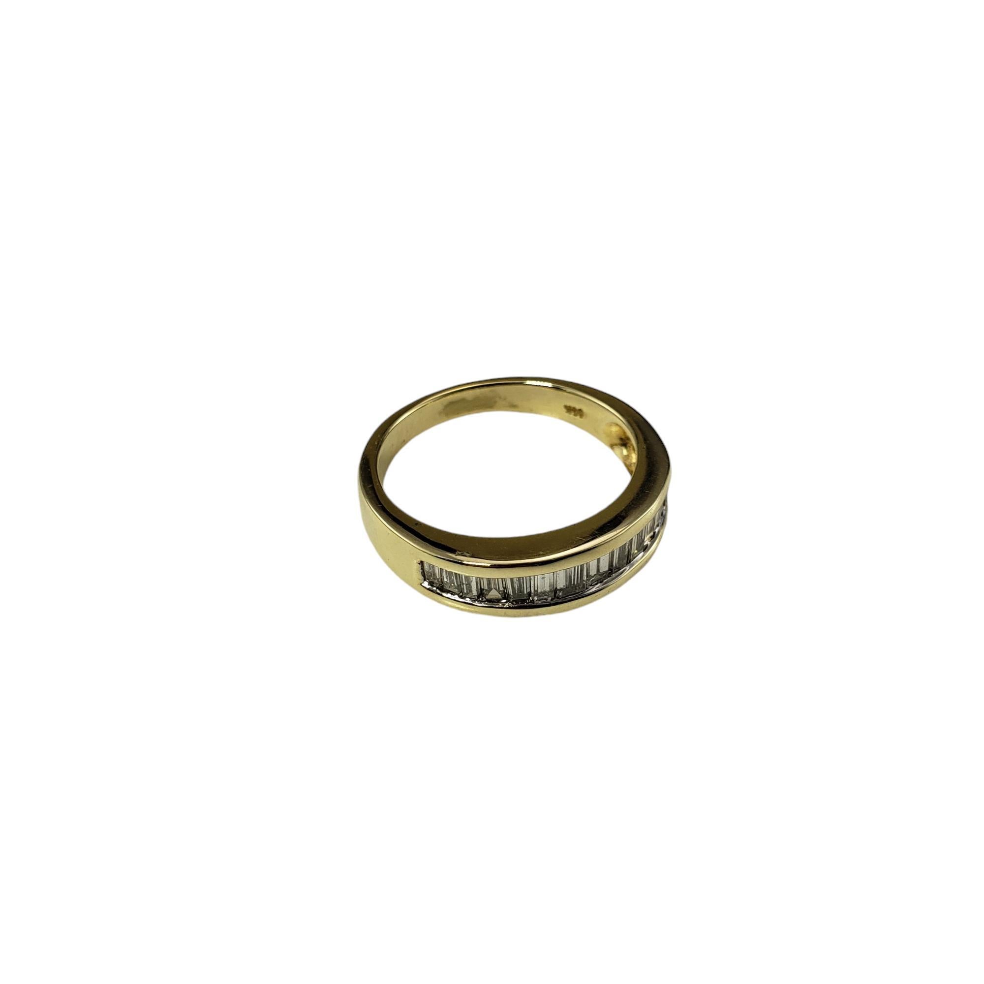 14 Karat Yellow Gold Baguette Diamond Wedding Band Size 7.25 #19239 In Good Condition For Sale In Washington Depot, CT