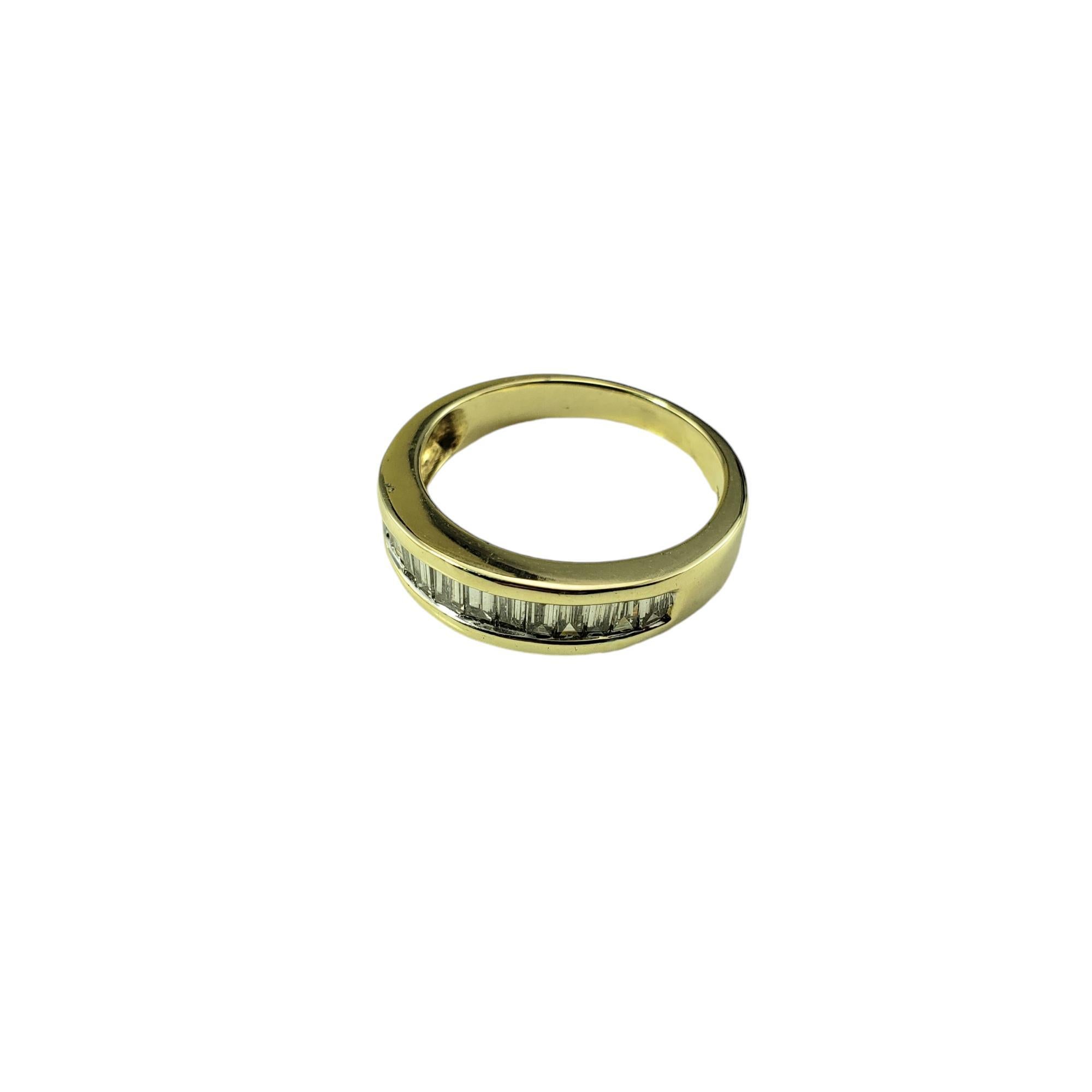 Women's 14 Karat Yellow Gold Baguette Diamond Wedding Band Size 7.25 #19239 For Sale