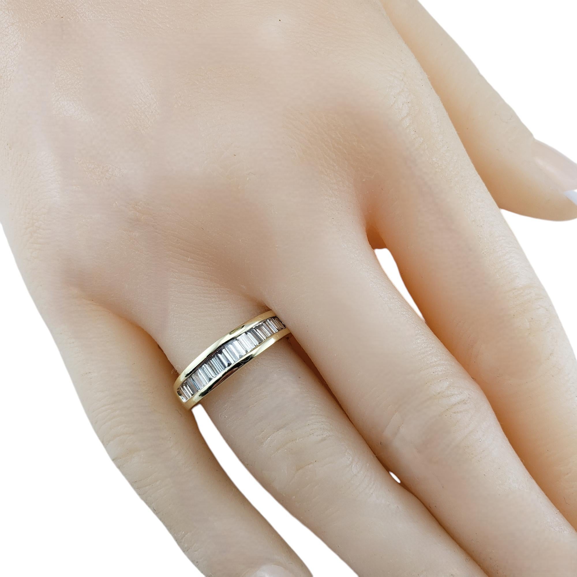 14 Karat Yellow Gold Baguette Diamond Wedding Band Size 7.25 #19239 For Sale 3