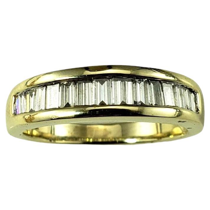 14 Karat Yellow Gold Baguette Diamond Wedding Band Size 7.25 #19239 For Sale