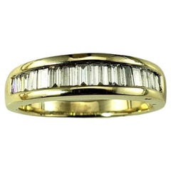 14 Karat Gelbgold Baguette-Diamant-Ehering Größe 7,25 #19239