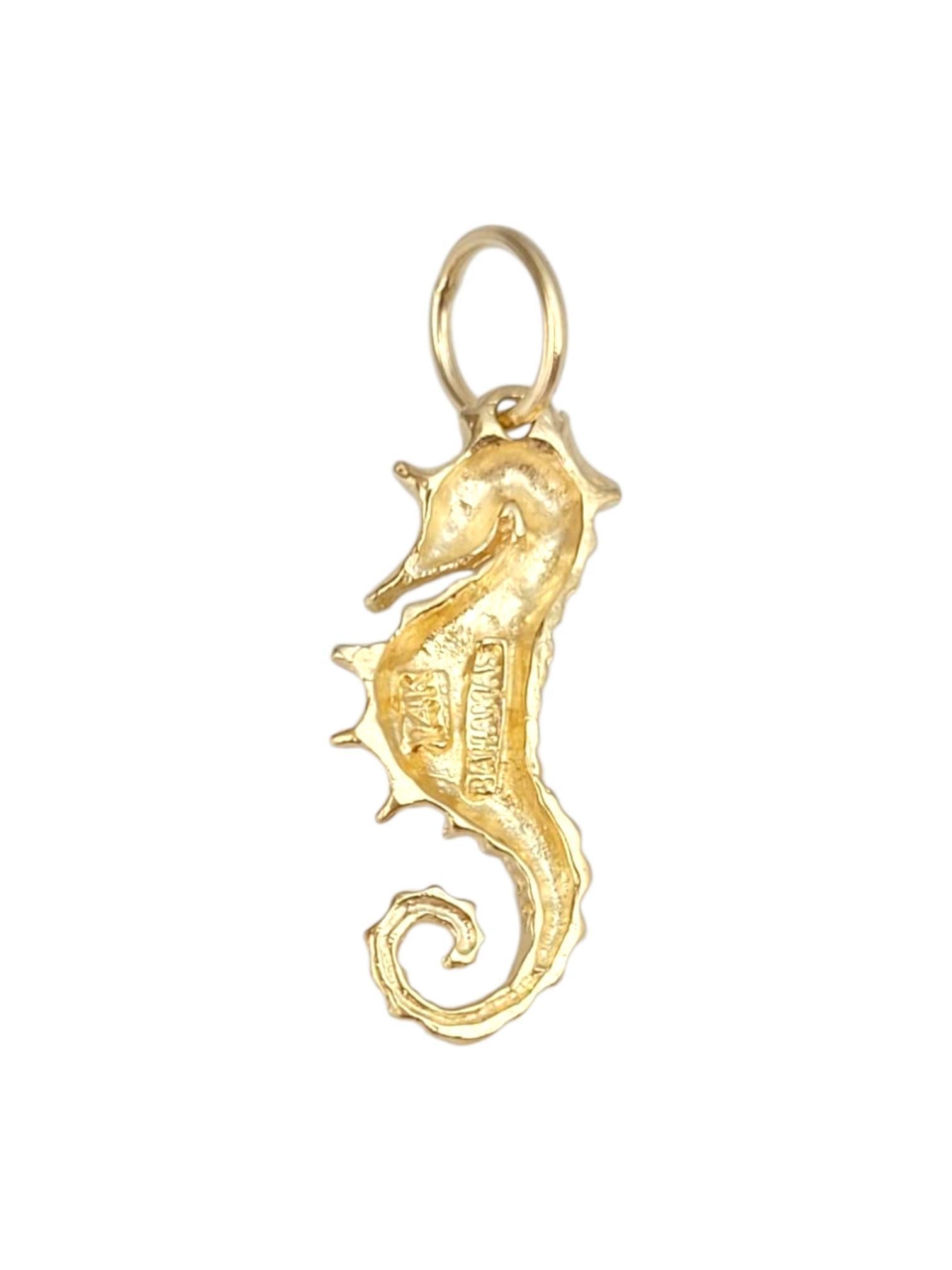 14 Karat Yellow Gold Bahamas Sea Horse Charm #21659 Damen im Angebot
