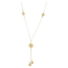 14 Karat Yellow Gold Ball and Seed Pearl Necklace