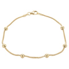 14 Karat Yellow Gold Ball Station Bracelet