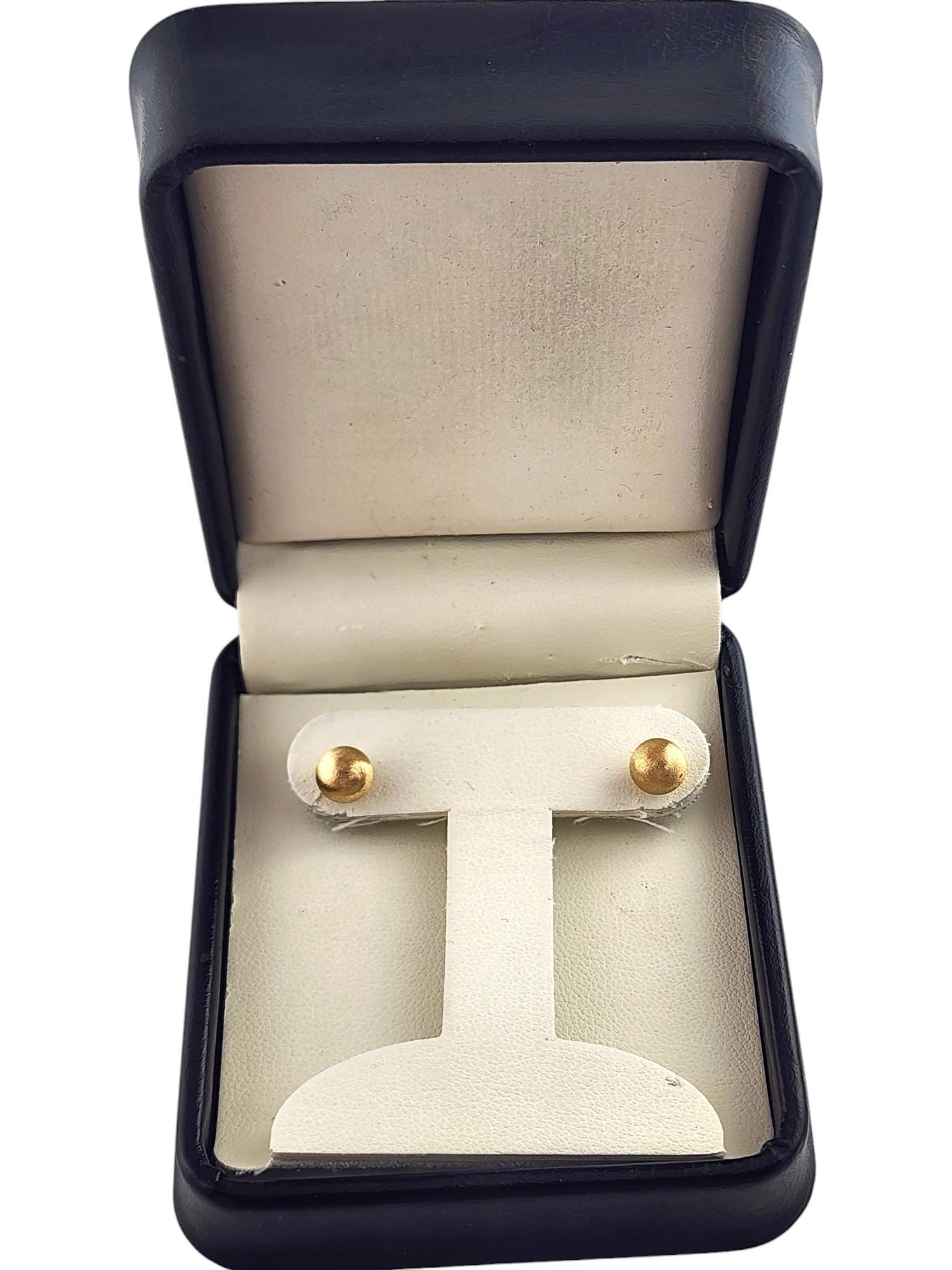 14 Karat Yellow Gold Ball Stud Earrings # 19385 1