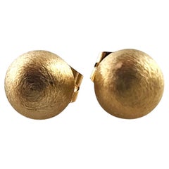 14 Karat Yellow Gold Ball Stud Earrings # 19385