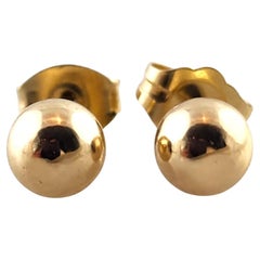 14 Karat Yellow Gold Ball Stud Earrings #19387