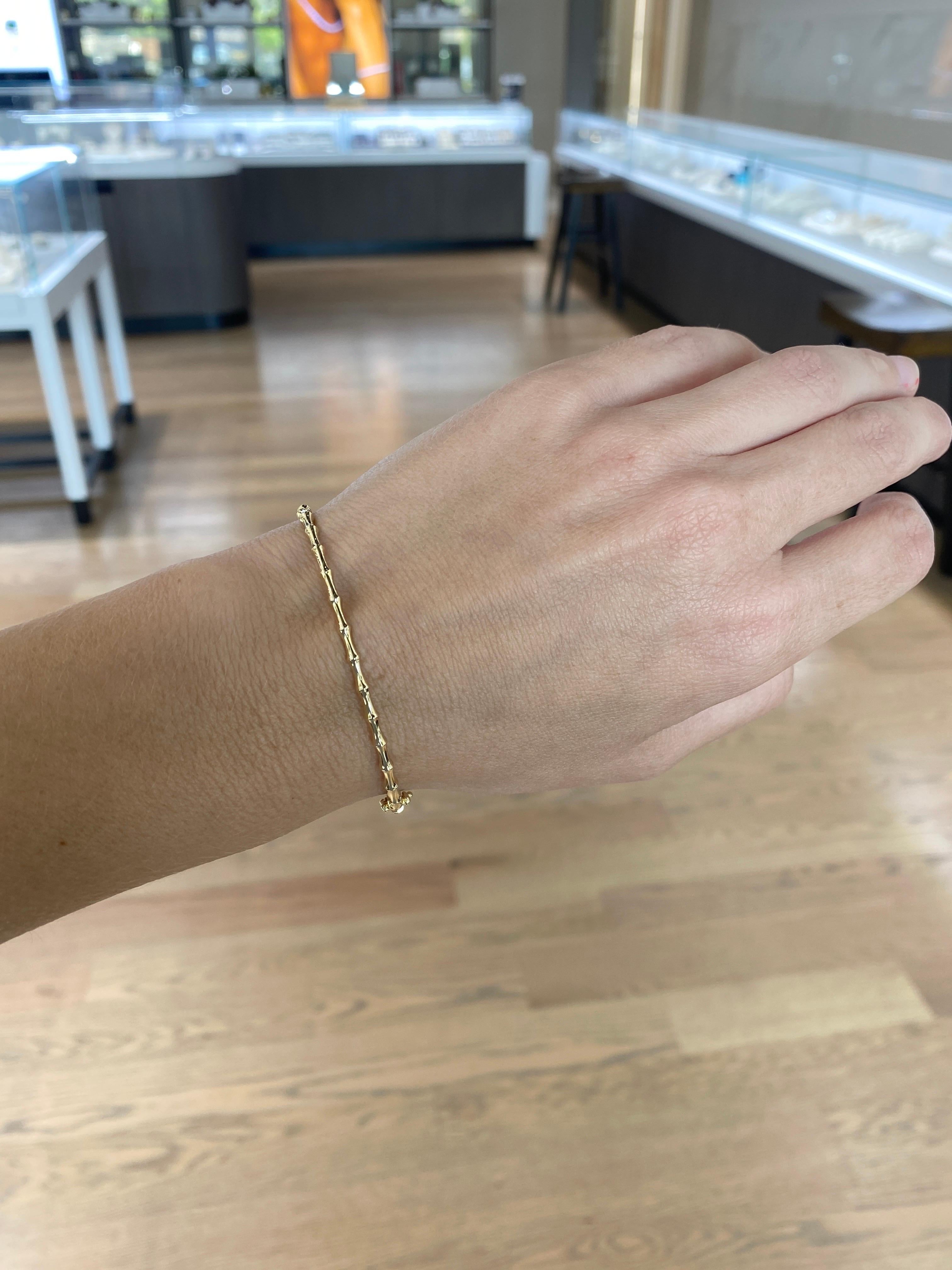 Armreif aus 14 Karat Gelbgold mit Bambusmotiv 1