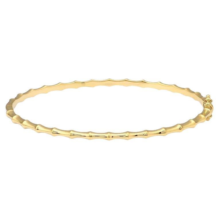 Armreif aus 14 Karat Gelbgold mit Bambusmotiv