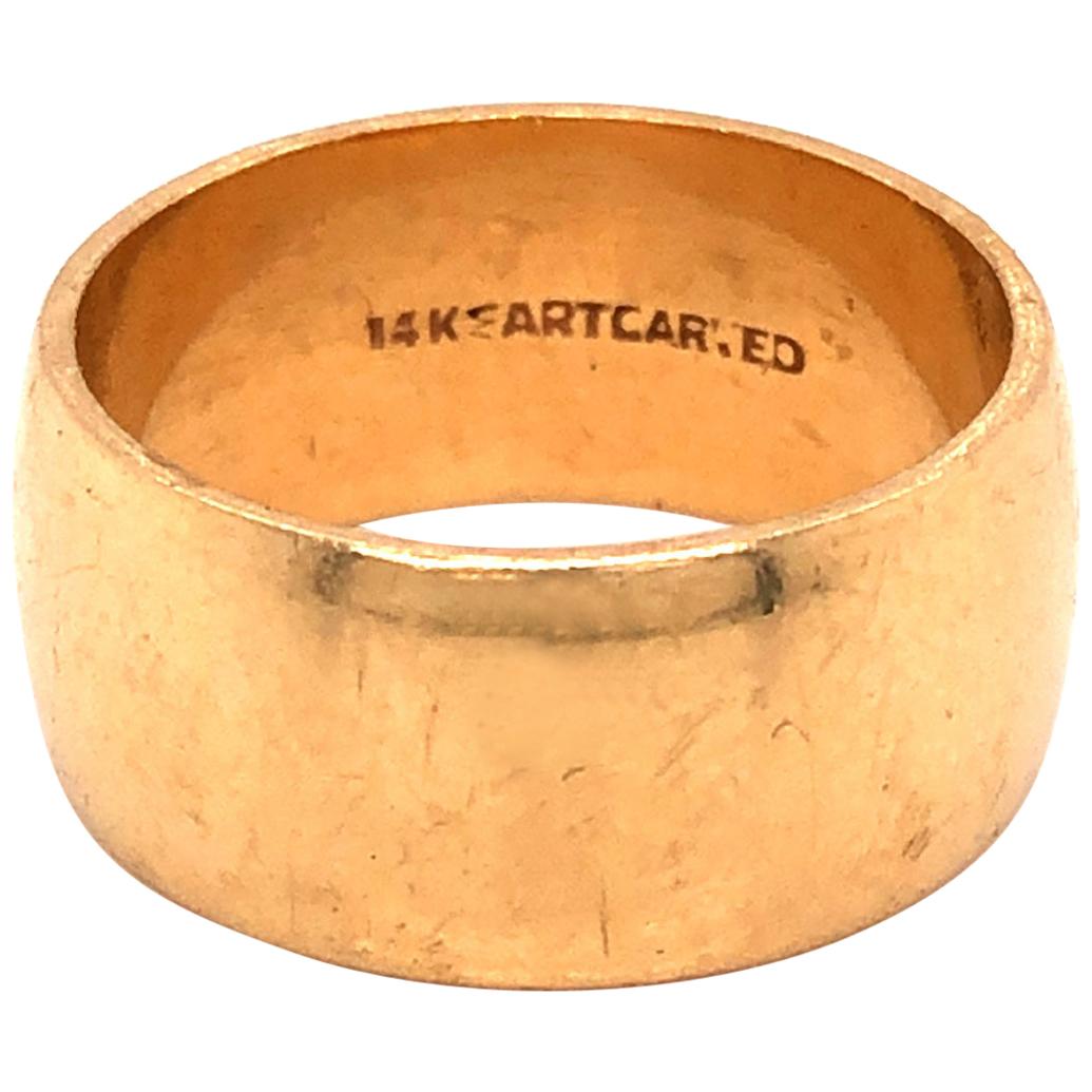 14 Karat Yellow Gold Band Ring For Sale