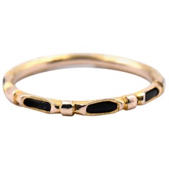 14 Karat Yellow Gold Band Ring with Black Inner Band