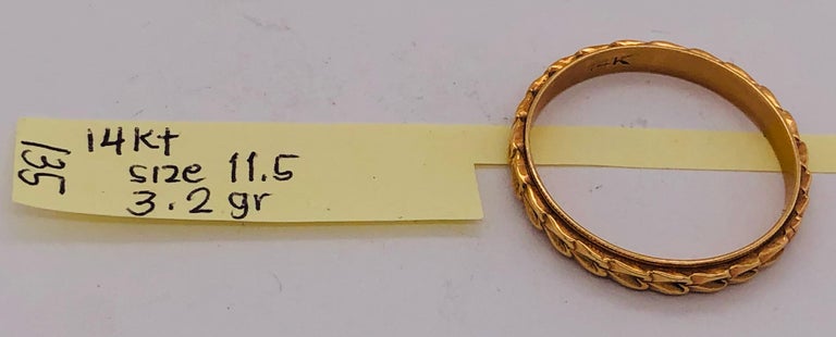 14 Karat Yellow Gold Band Wedding Bridal Ring at 1stDibs