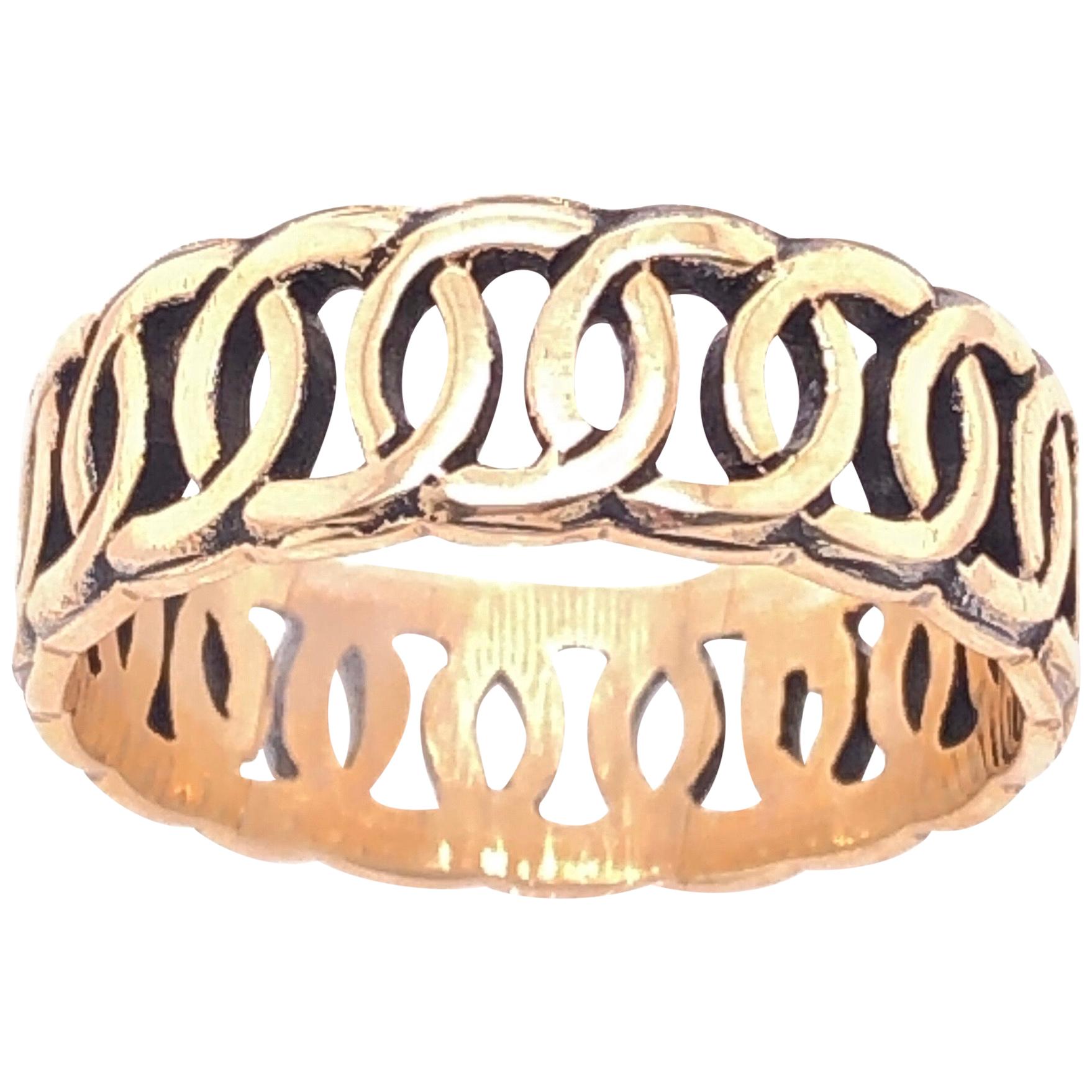 14 Karat Gelbgold Ring/Ehering im Angebot