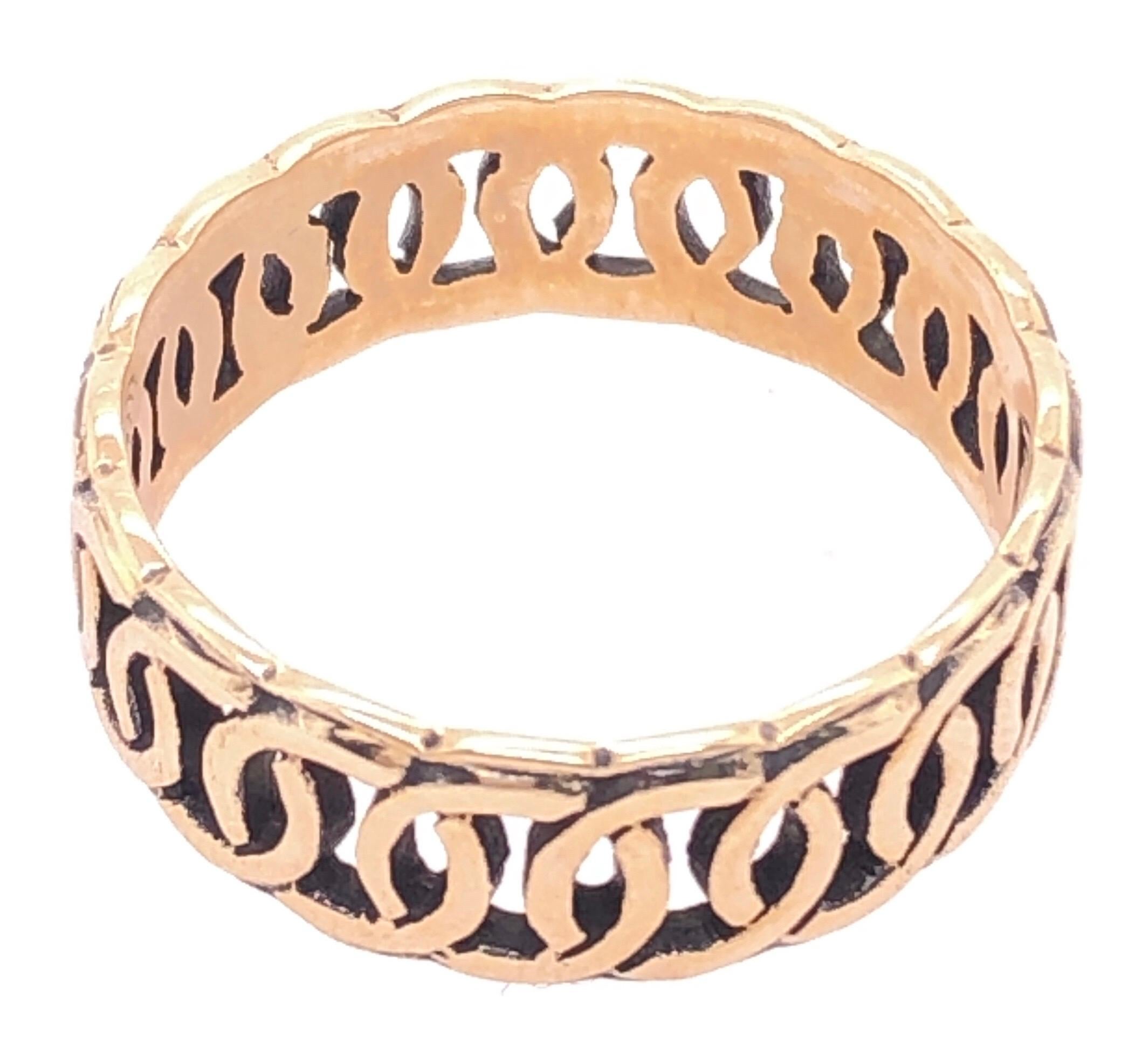 Modern 14 Karat Yellow Gold Band/Wedding Ring For Sale