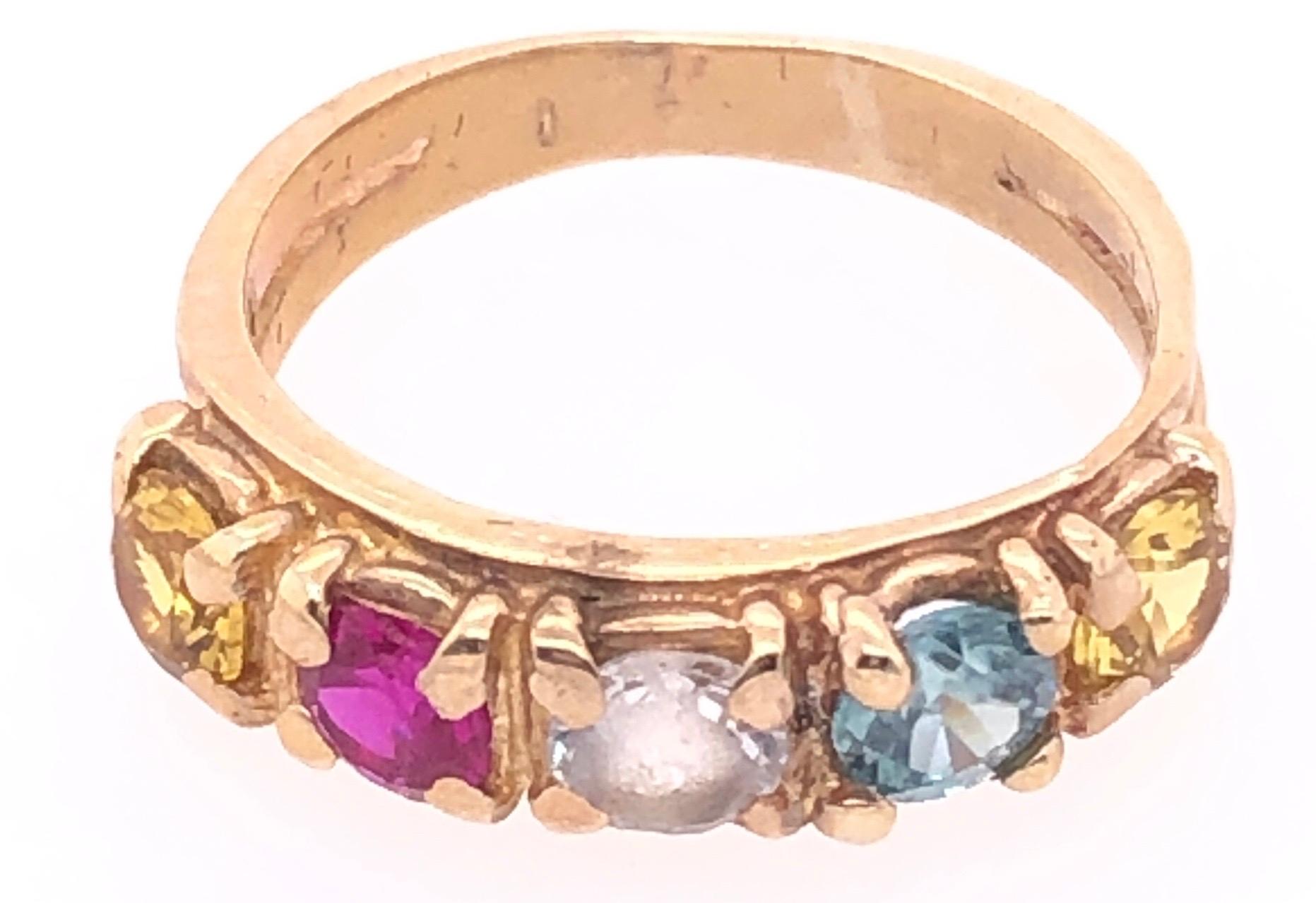 Moderne Bracelet en or jaune 14 carats avec pierres semi-précieuses multicolores en vente