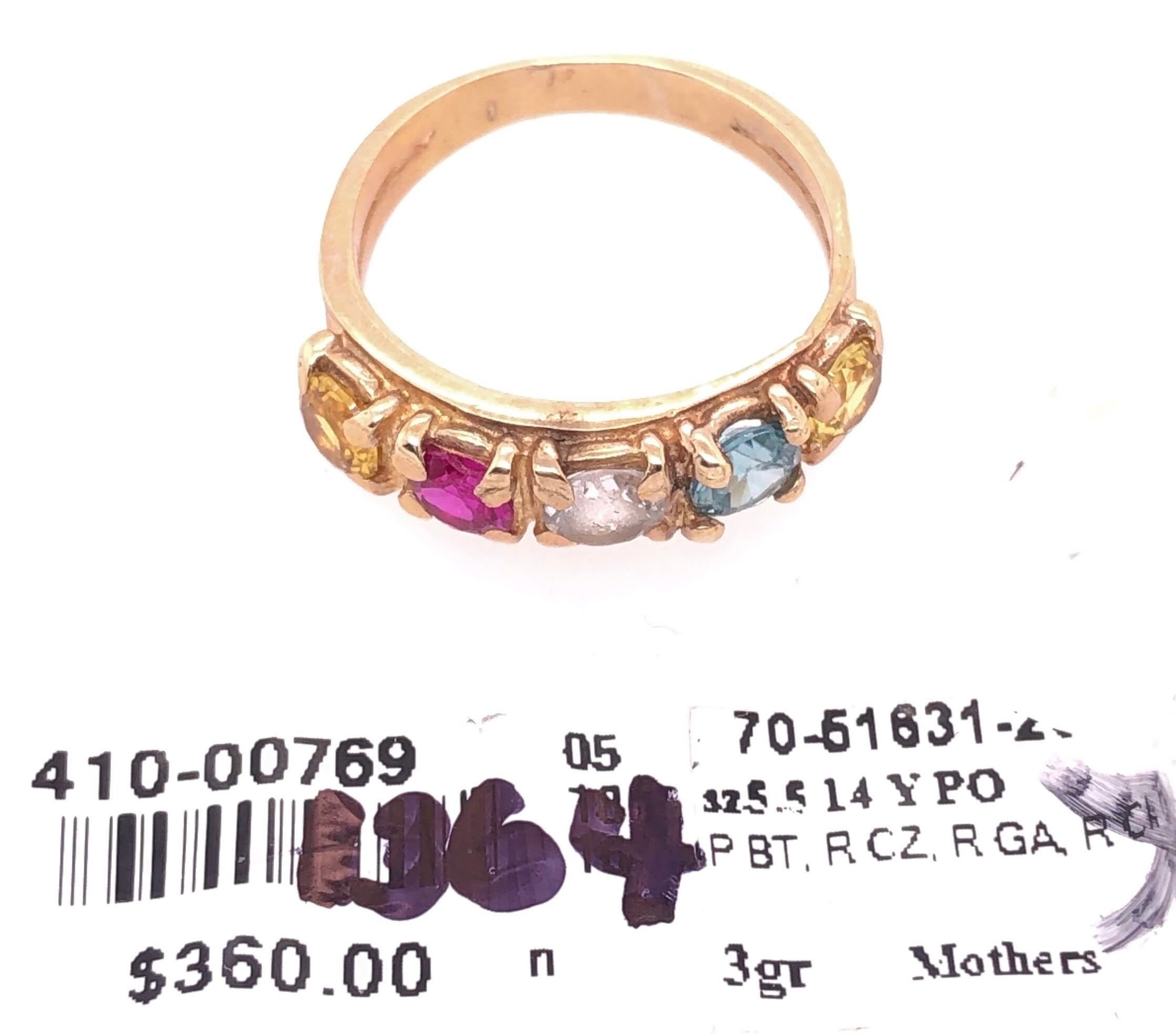 Bracelet en or jaune 14 carats avec pierres semi-précieuses multicolores en vente 3