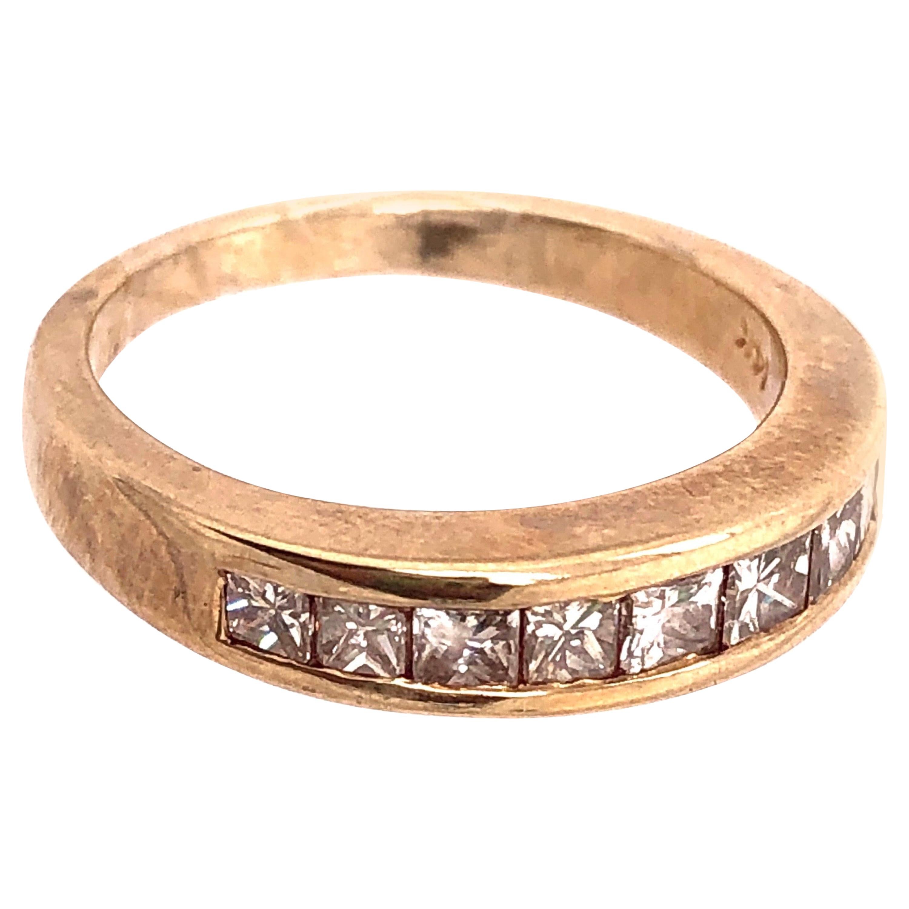 Anneau d'anniversaire de mariage en or jaune 14 carats avec neuf diamants, 1,00 TDW