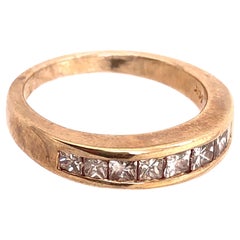 14 Karat Yellow Gold Band with Nine Diamonds Wedding Anniversary 1.00 TDW