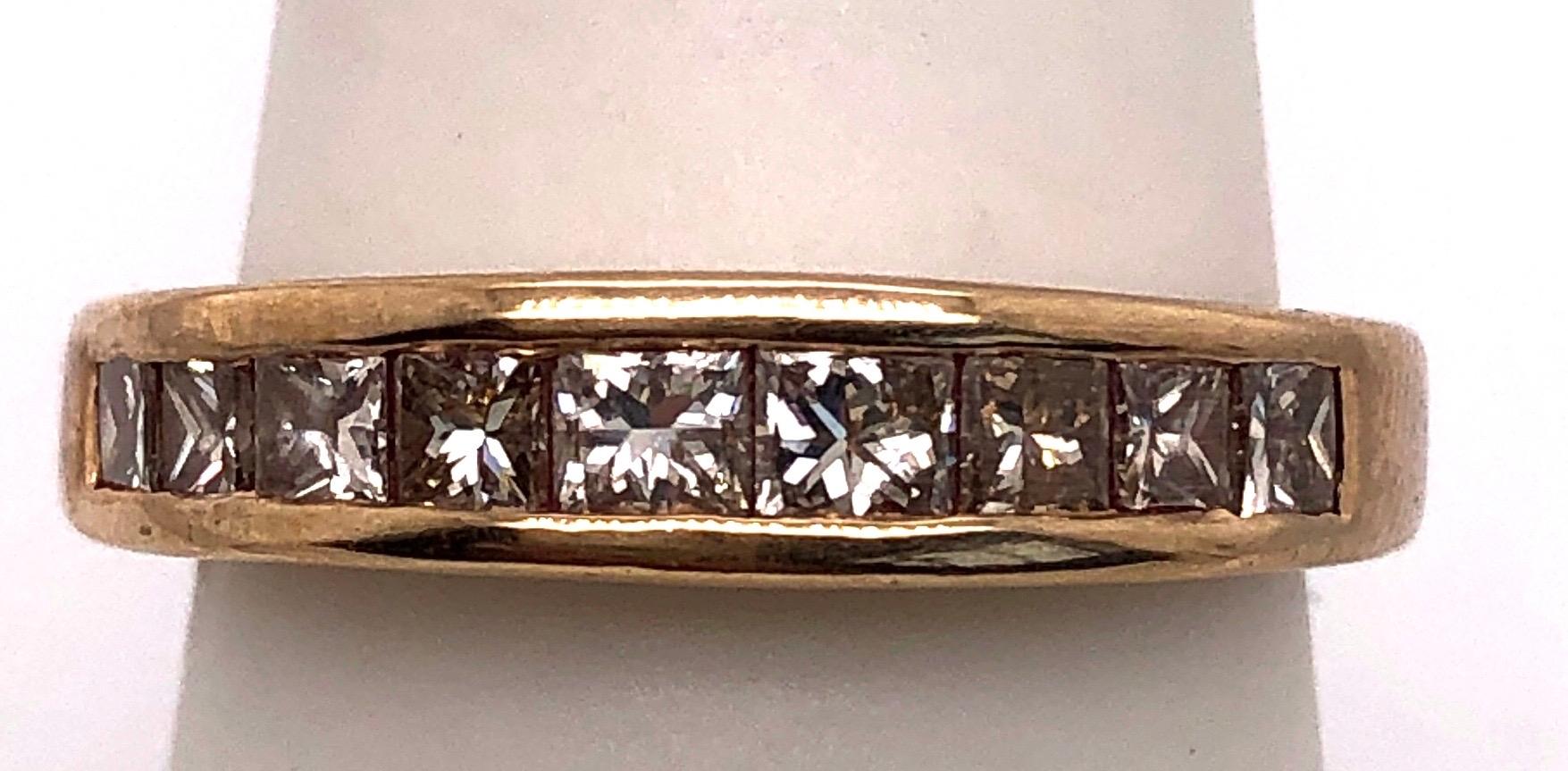 Anneau d'anniversaire de mariage en or jaune 14 carats avec neuf diamants, 1,00 TDW Neuf - En vente à Stamford, CT
