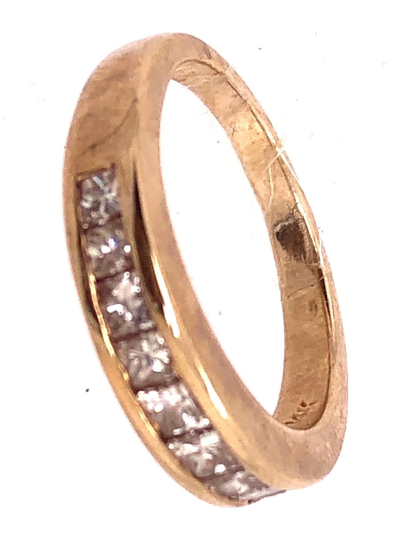 Anneau d'anniversaire de mariage en or jaune 14 carats avec neuf diamants, 1,00 TDW en vente 1