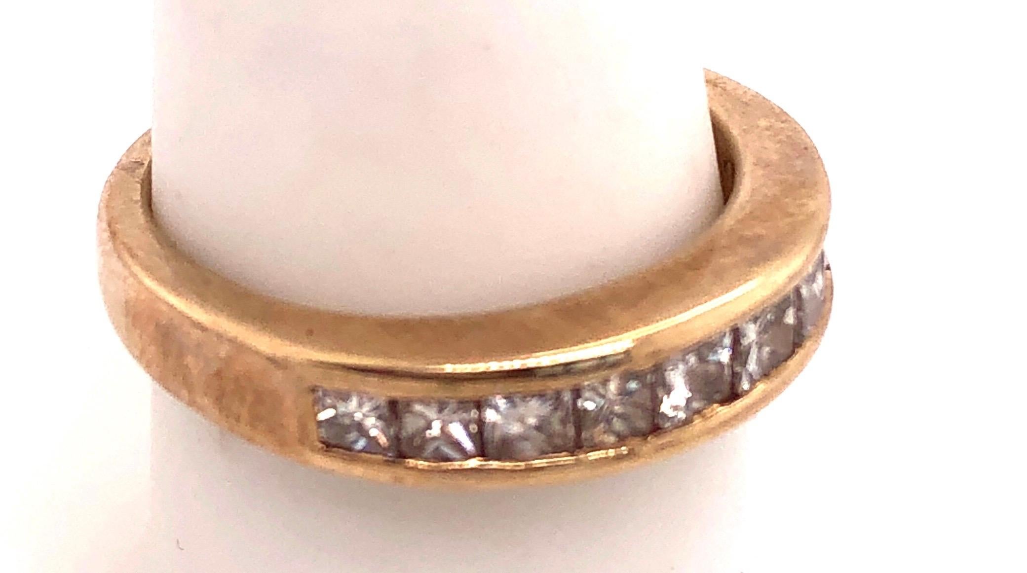 Anneau d'anniversaire de mariage en or jaune 14 carats avec neuf diamants, 1,00 TDW en vente 2