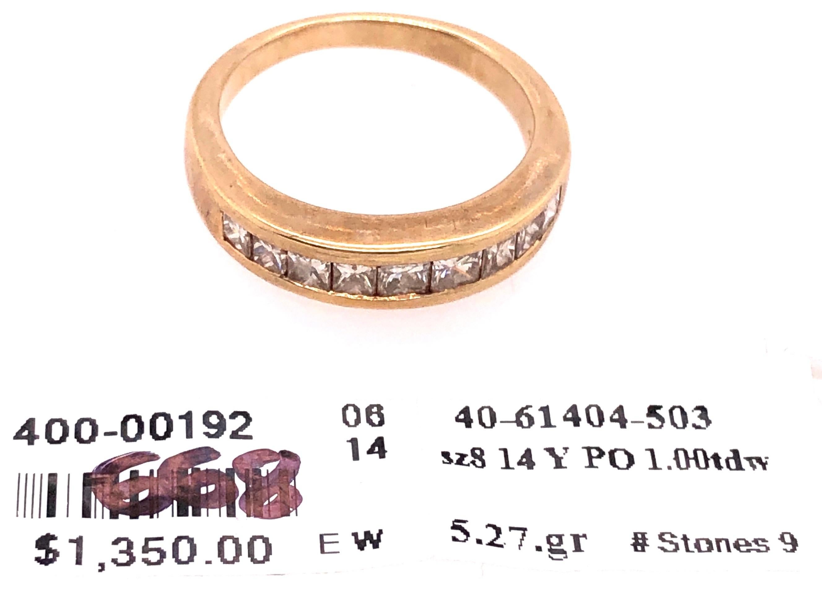 Anneau d'anniversaire de mariage en or jaune 14 carats avec neuf diamants, 1,00 TDW en vente 4
