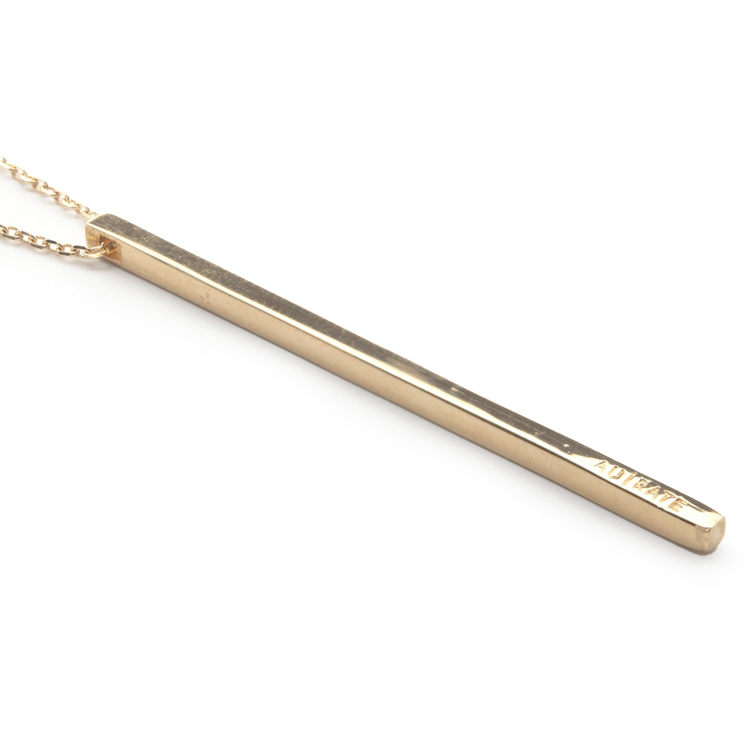 Designer: custom
Material: 14K yellow gold
Dimensions: necklace measures 18-inches in length
Weight: 36.35 grams