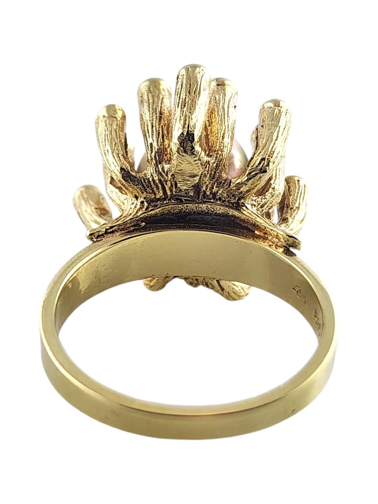 14 Karat Gelbgold Barockperlenring Größe 7,25 #19289 (Kugelschliff)
