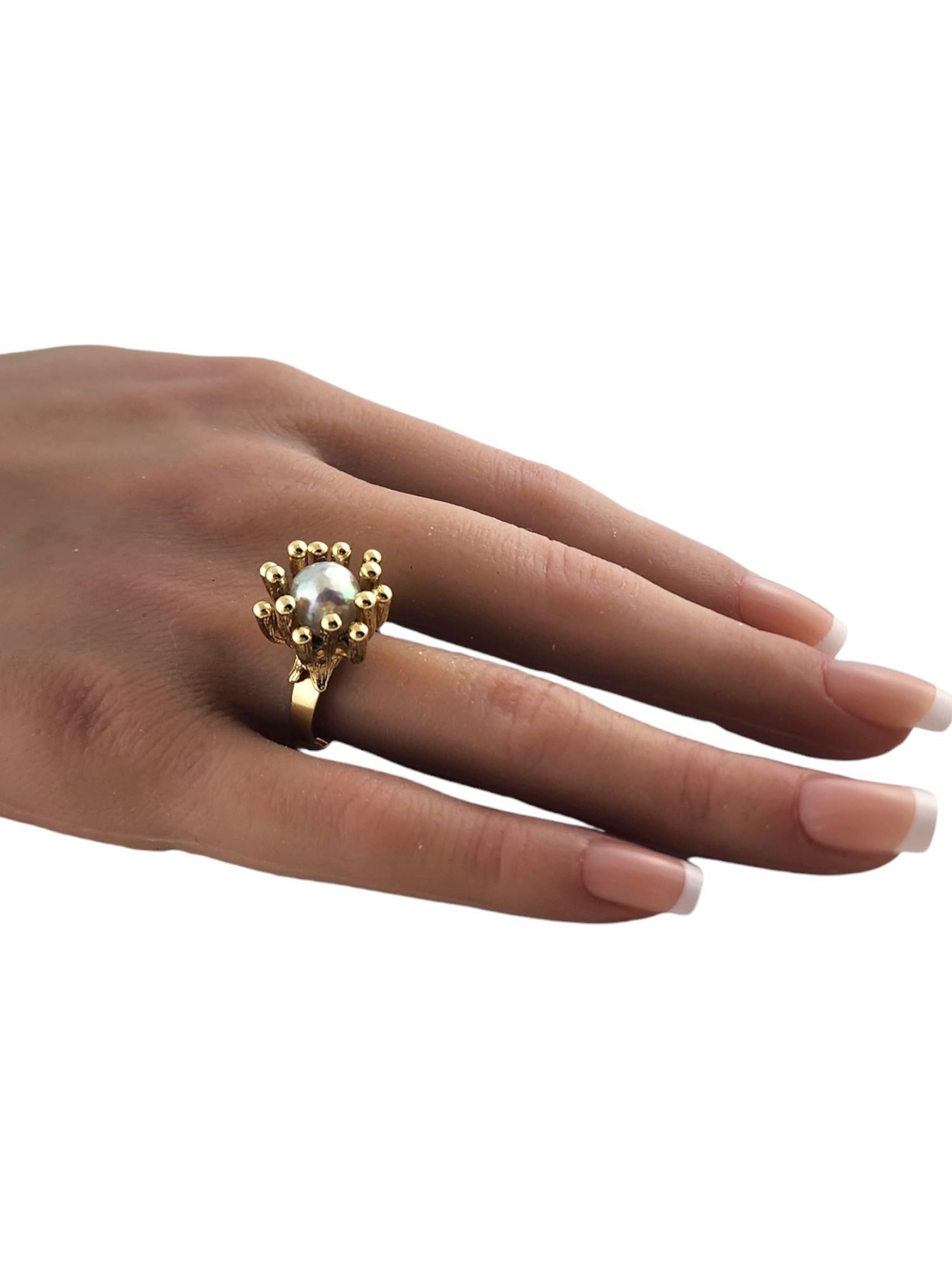 14 Karat Gelbgold Barockperlenring Größe 7,25 #19289 1