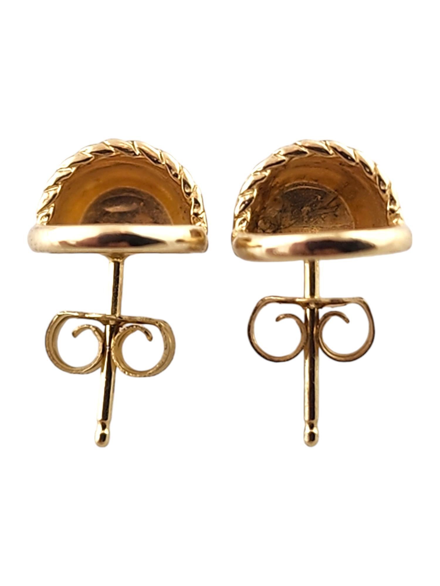 Women's 14 Karat Yellow Gold Basket Stud Earrings #18509