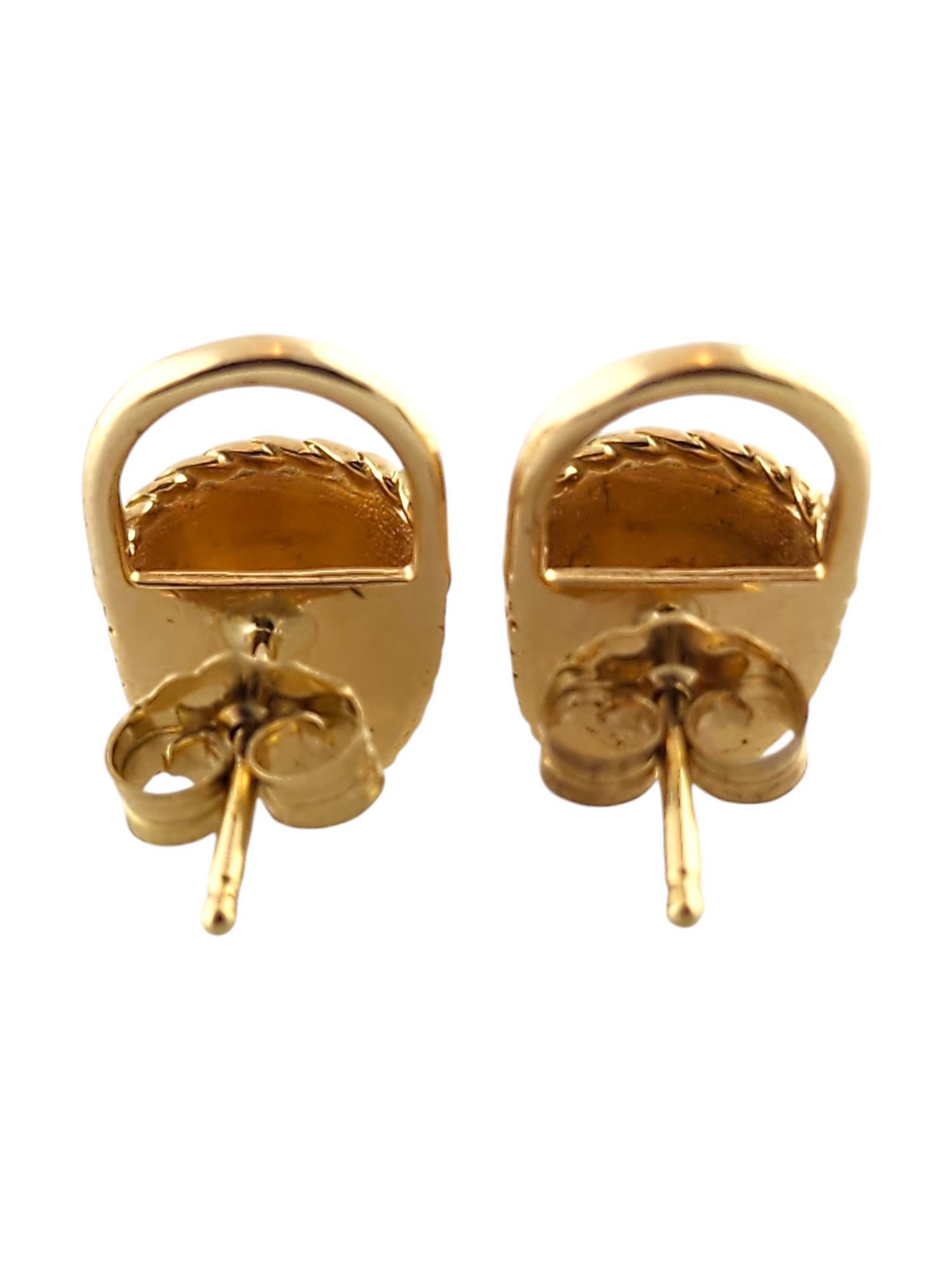 14 Karat Yellow Gold Basket Stud Earrings #18509 1