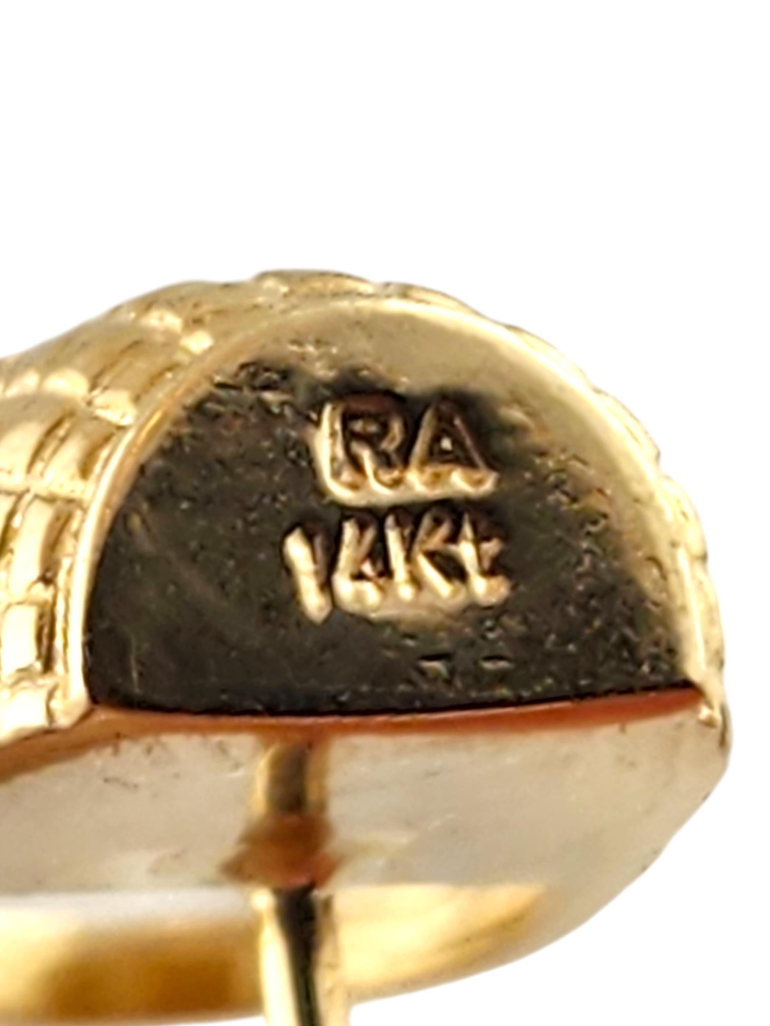 14 Karat Yellow Gold Basket Stud Earrings #18509 4
