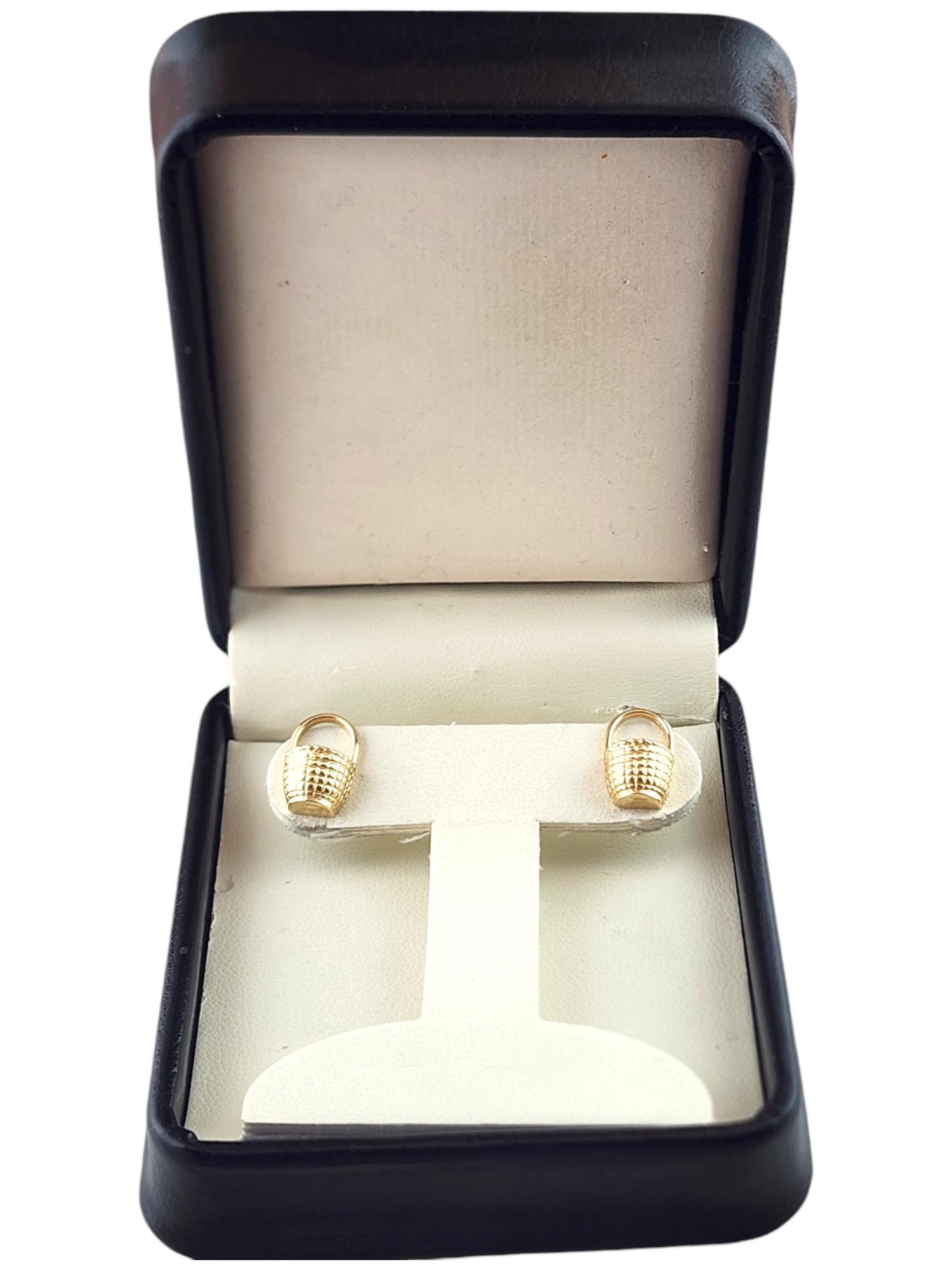 14 Karat Yellow Gold Basket Stud Earrings #18509 5