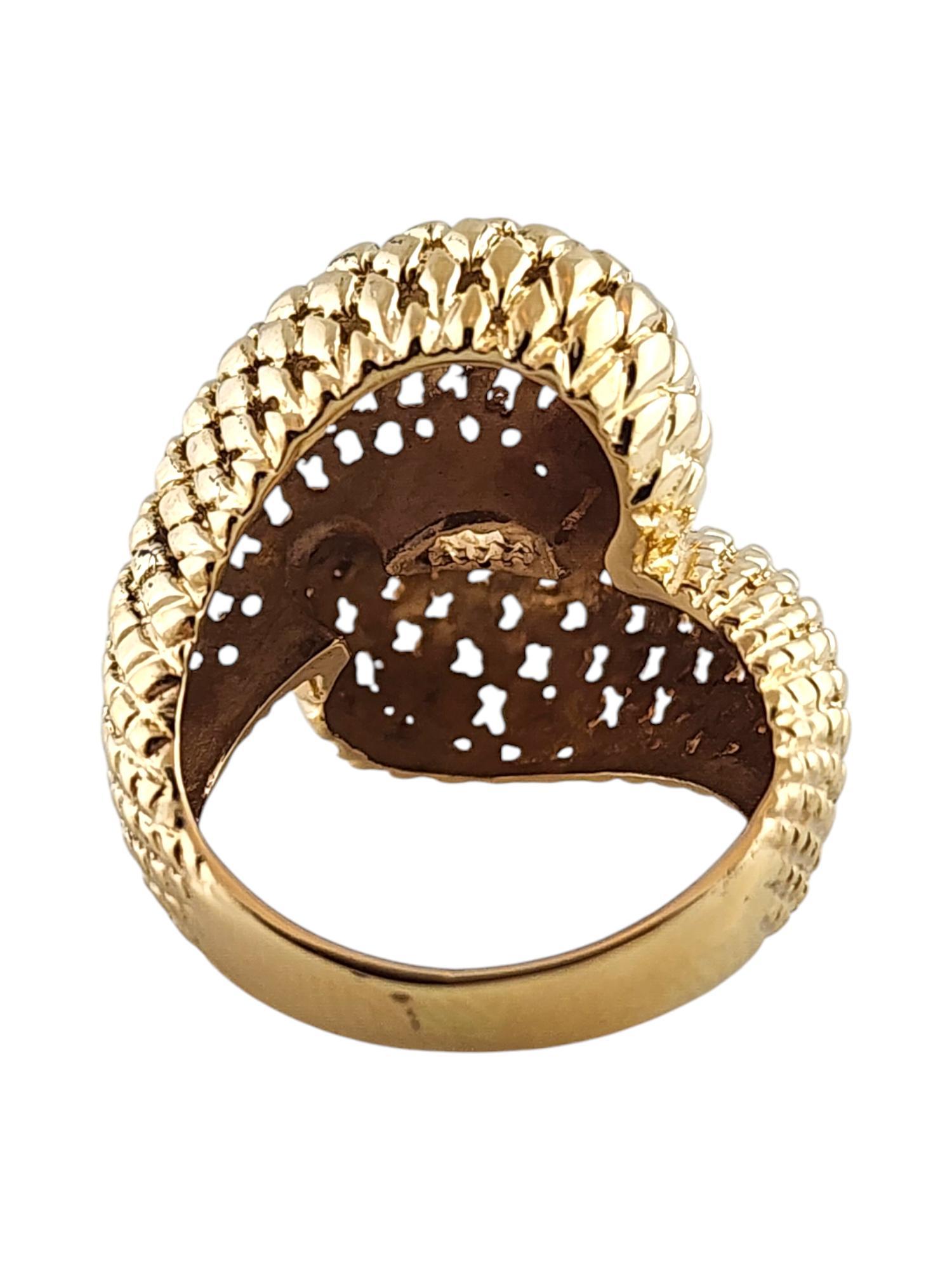 Contemporain Bague croisée en or jaune 14 carats, taille 5,75 n° 19802 en vente