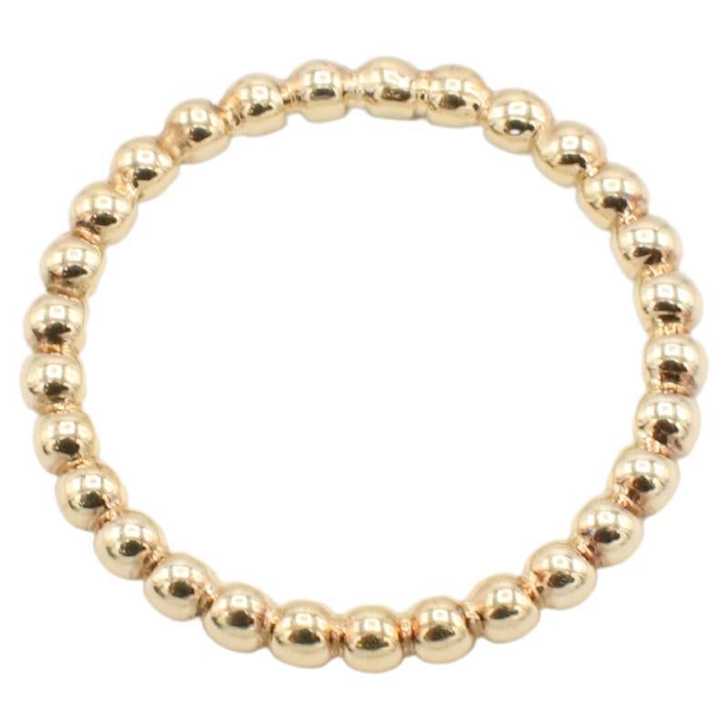Modern 14 Karat Yellow Gold Beaded Ball Band Stacking Ring For Sale