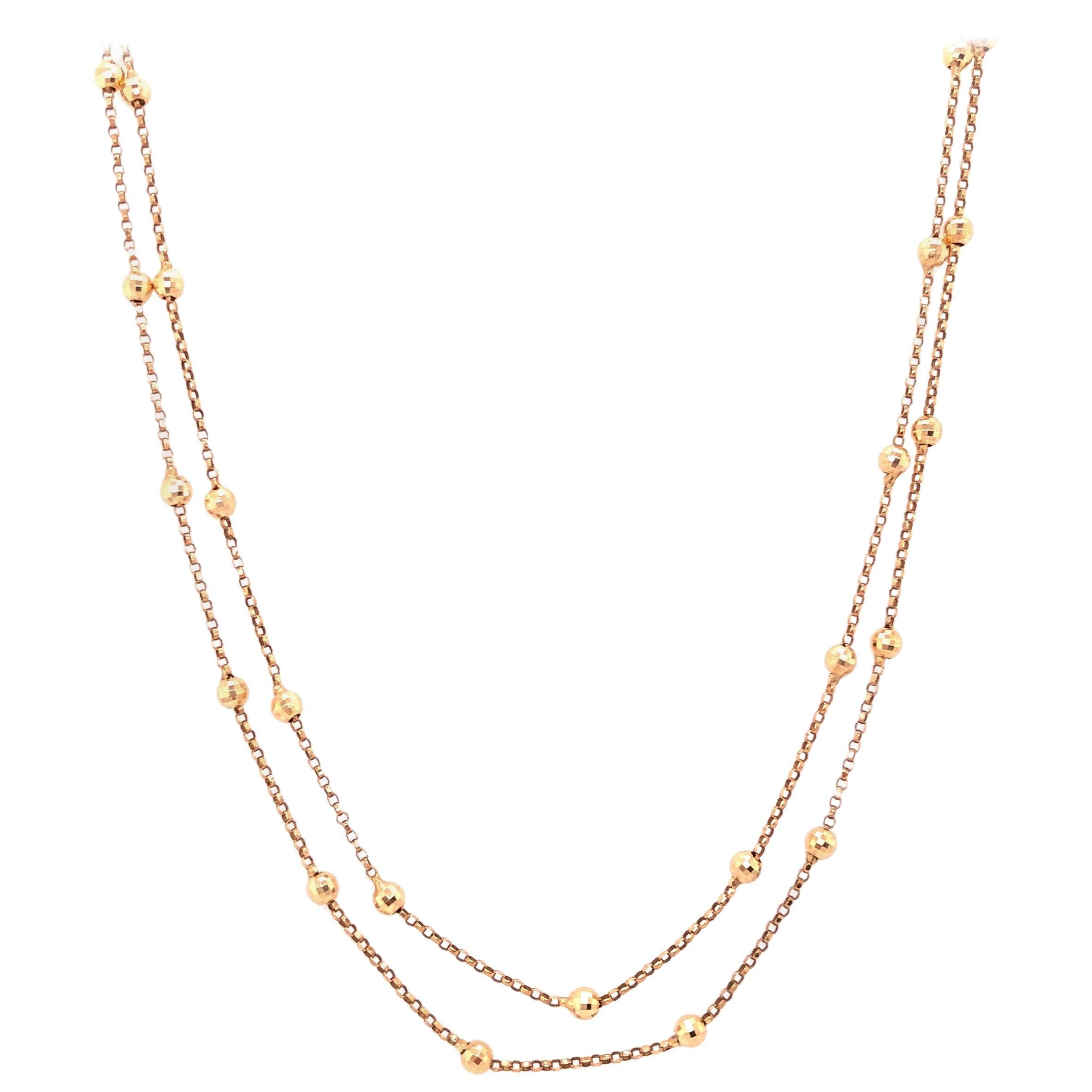 14 Karat Gelbgold Perlenbesetzte aus Fancy Link