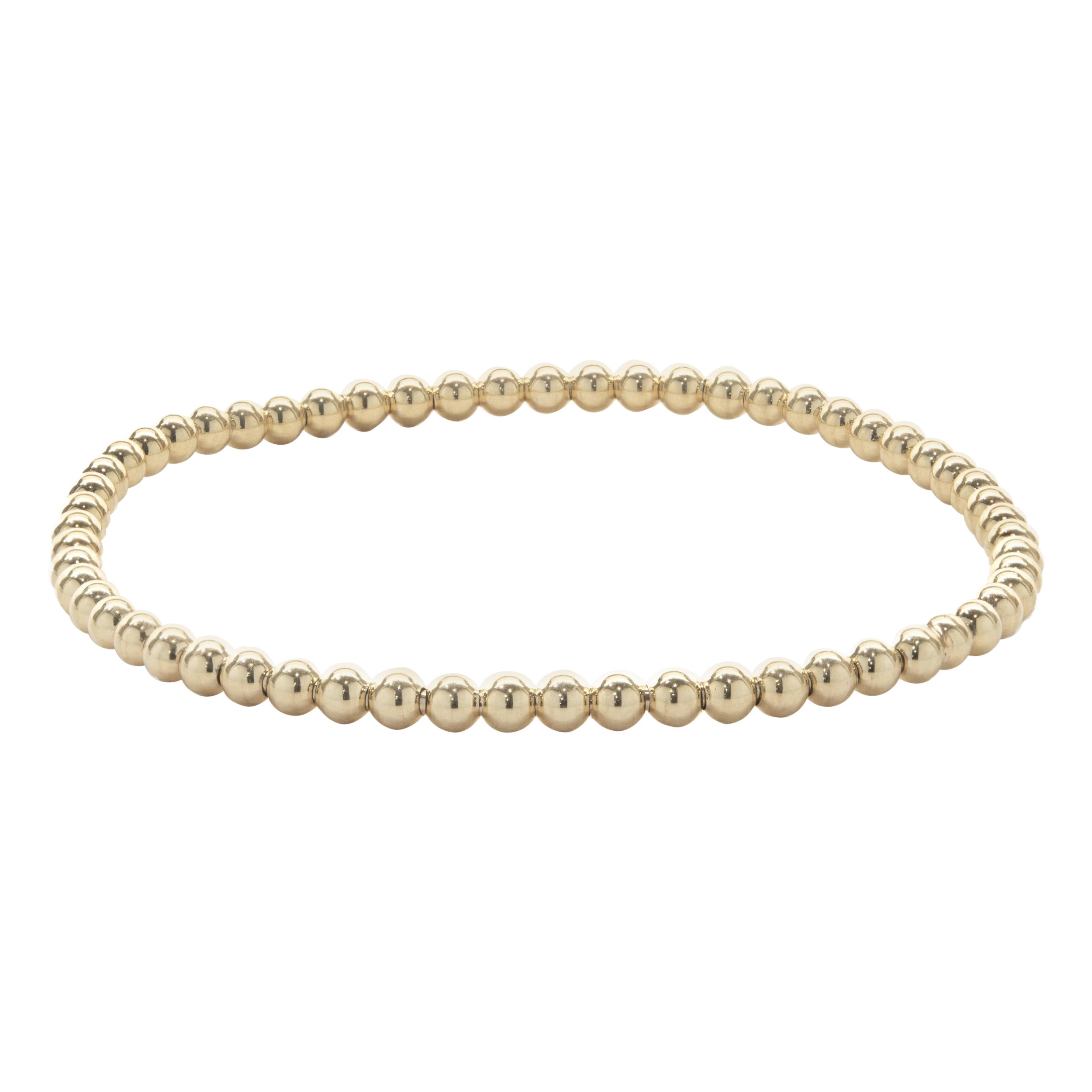 Bracciale flessibile con perline in oro giallo 14 carati