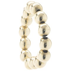 14 Karat Yellow Gold Beaded Flex Ring