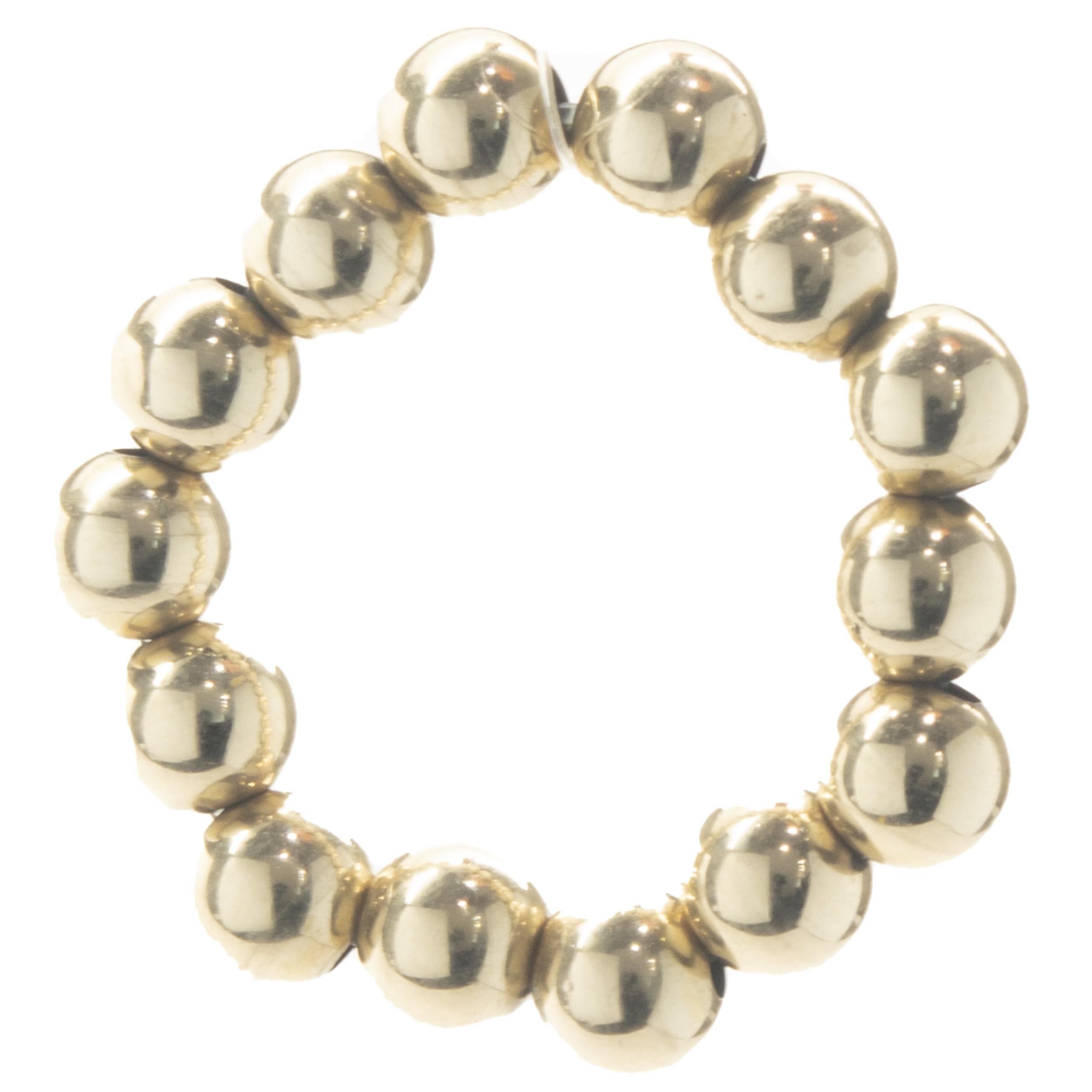 14 Karat Yellow Gold Beaded Flex Ring In Excellent Condition For Sale In Scottsdale, AZ