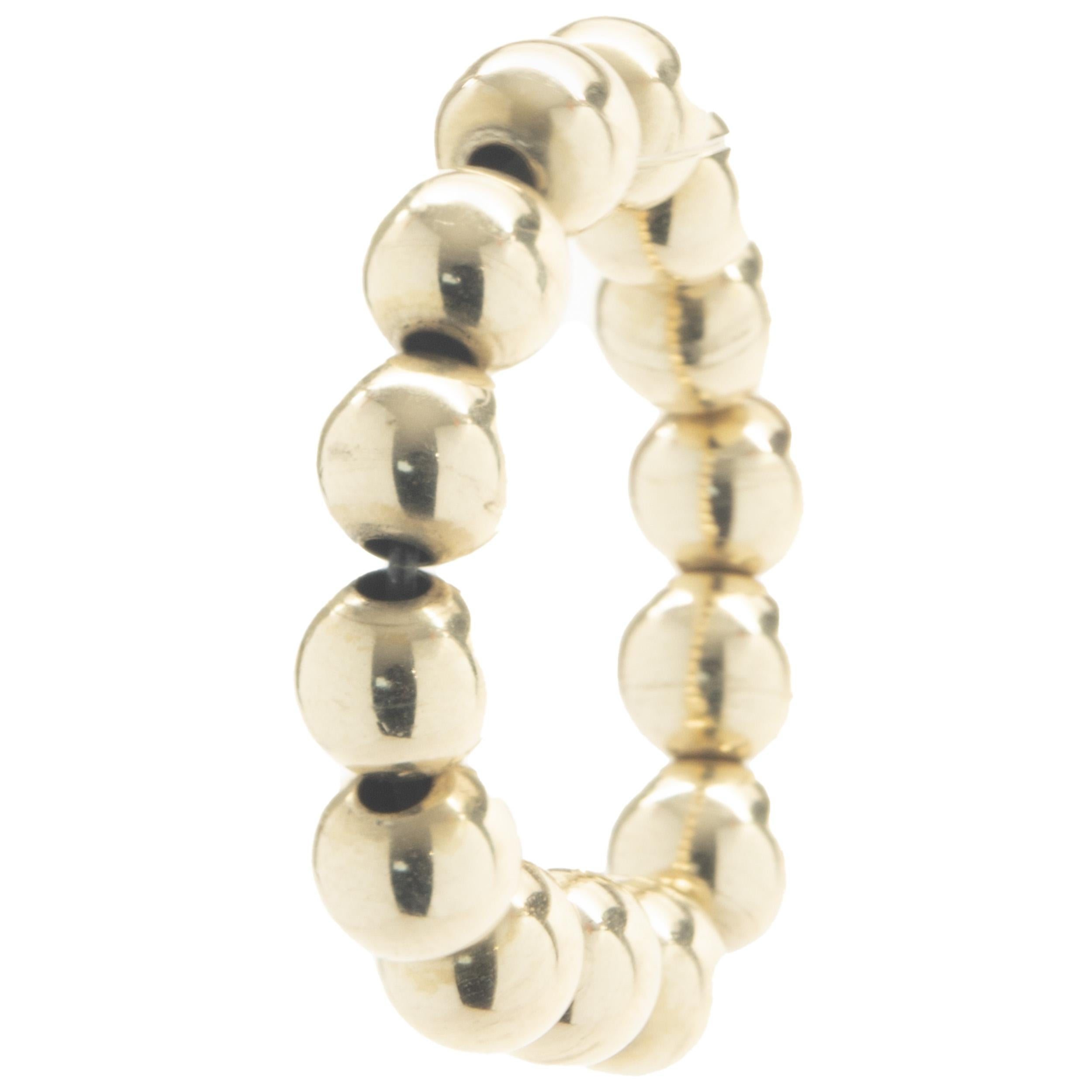 Women's 14 Karat Yellow Gold Beaded Flex Ring For Sale