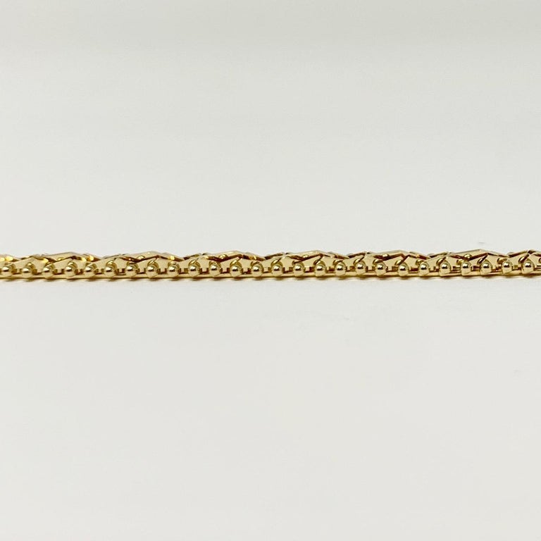 14 Karat Yellow Gold Beaded Foxtail Link Chain Necklace For Sale at 1stDibs