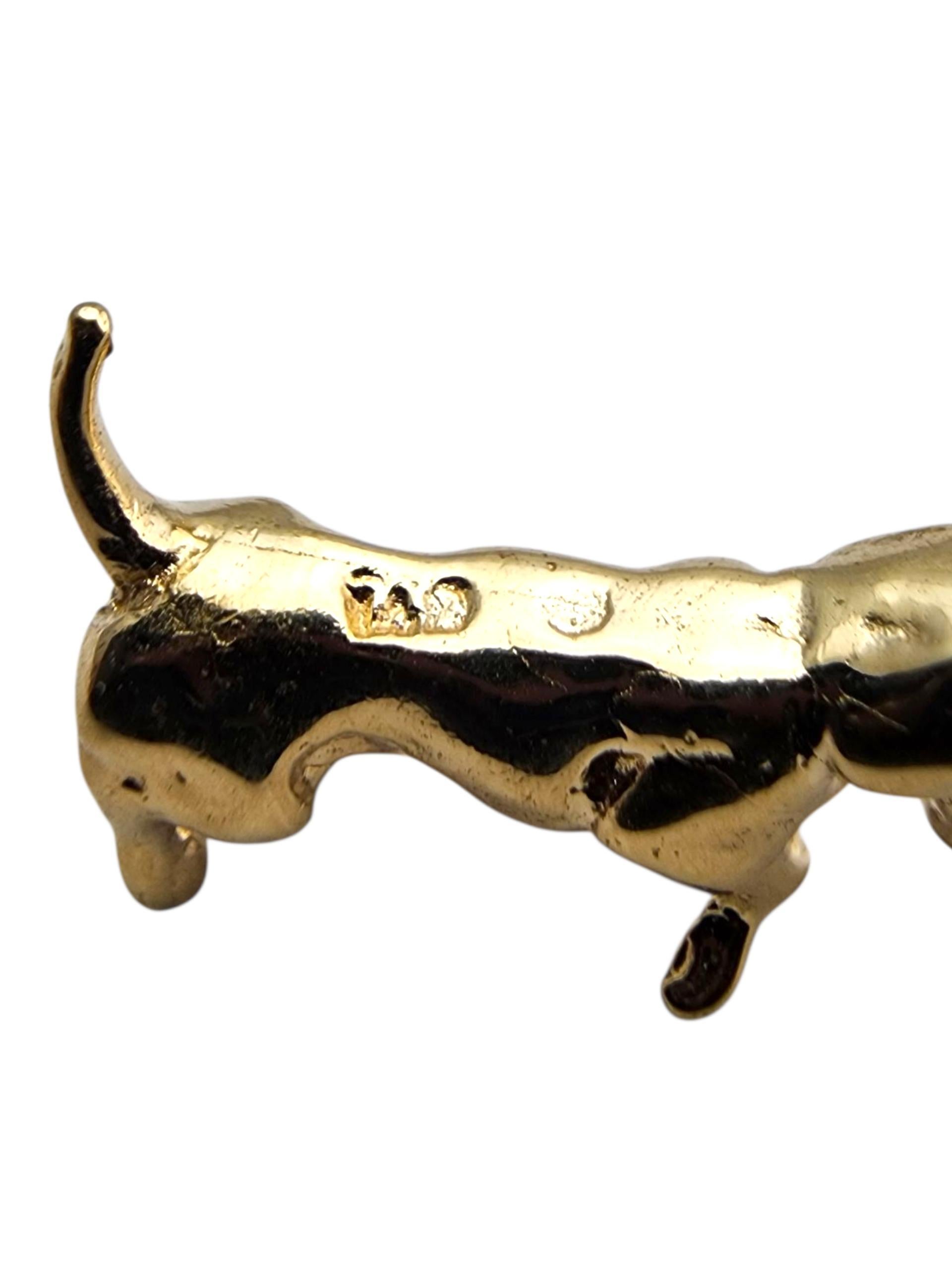 Charm en or jaune 14 carats pour chien Beagle #23907 en vente 2