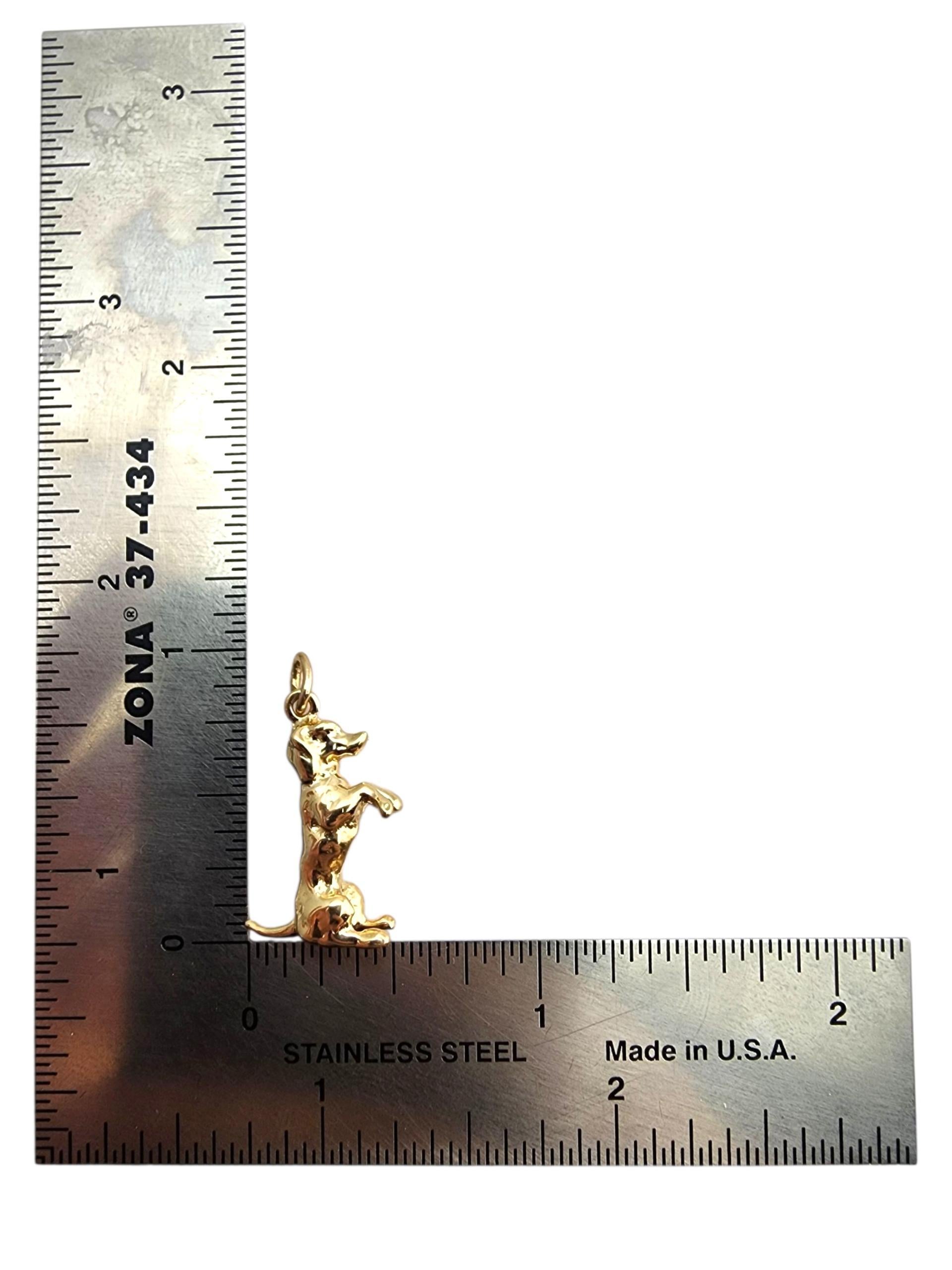 Charm en or jaune 14 carats pour chien Beagle #23907 en vente 3