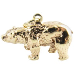 14 Karat Yellow Gold Bear Charm