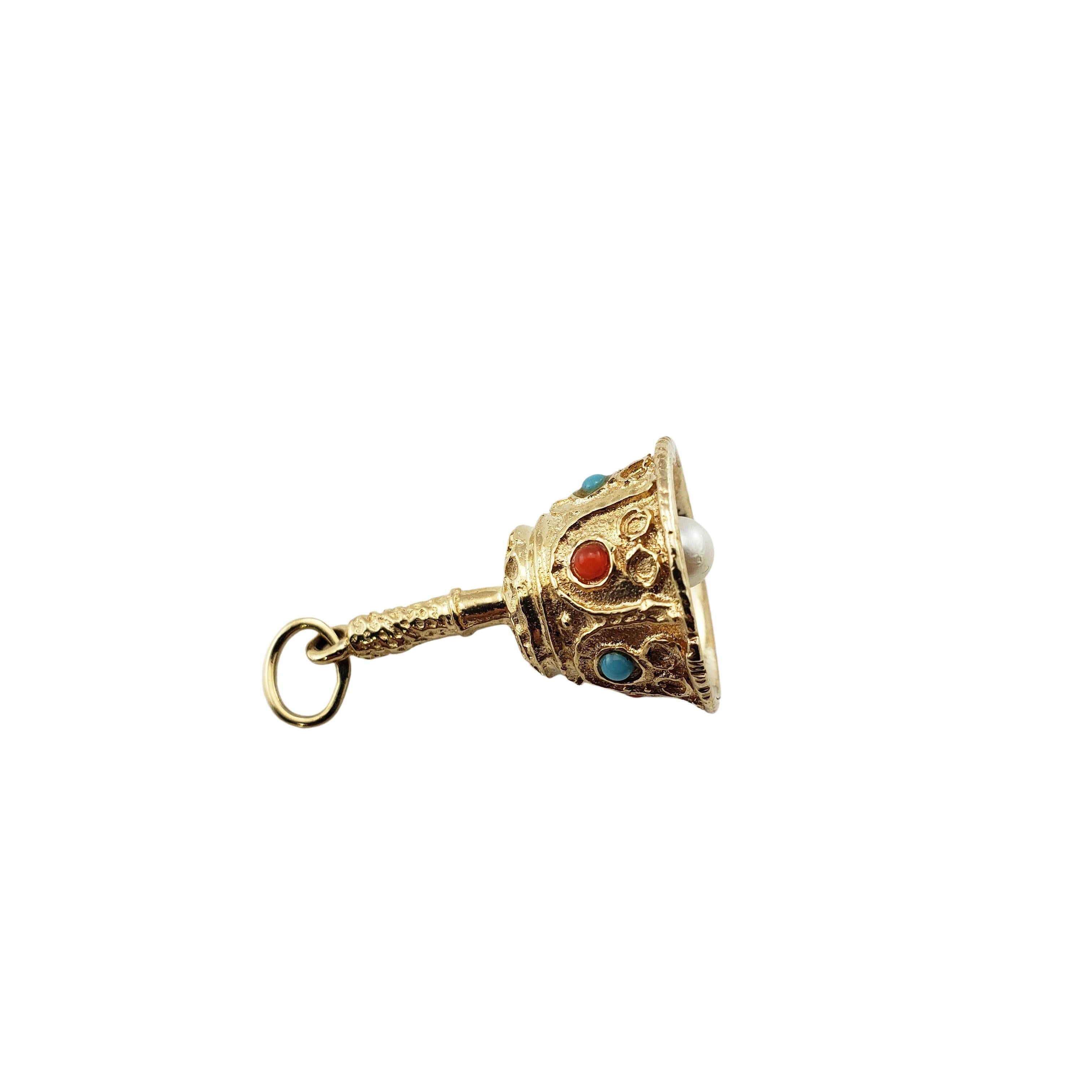 14 Karat Yellow Gold Bell Charm In Good Condition In Washington Depot, CT