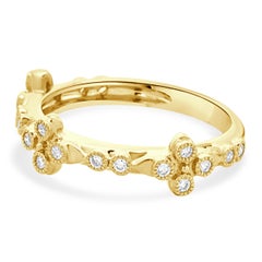 14 Karat Yellow Gold Bezel Set Diamond Band